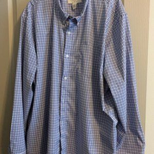 St. John's Bay Men's XXL Long Sleeve Dress Shirt Navy Check
